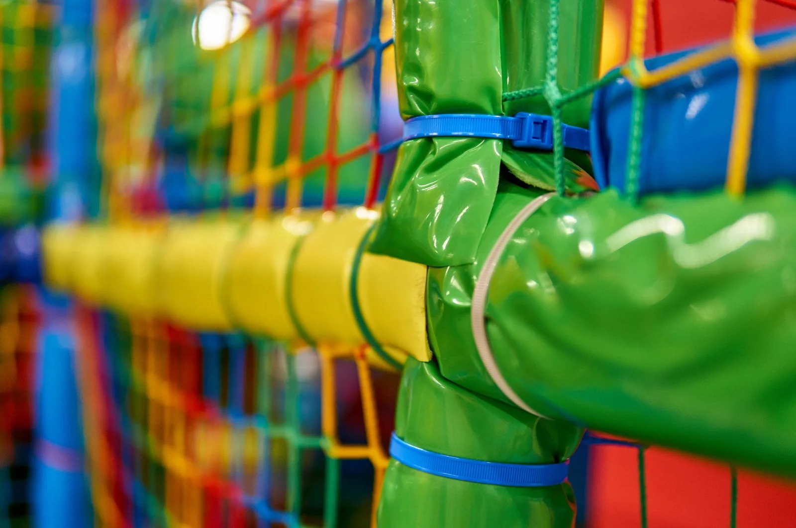 The colourful indoor soft-play barn at Perthshire Zoo